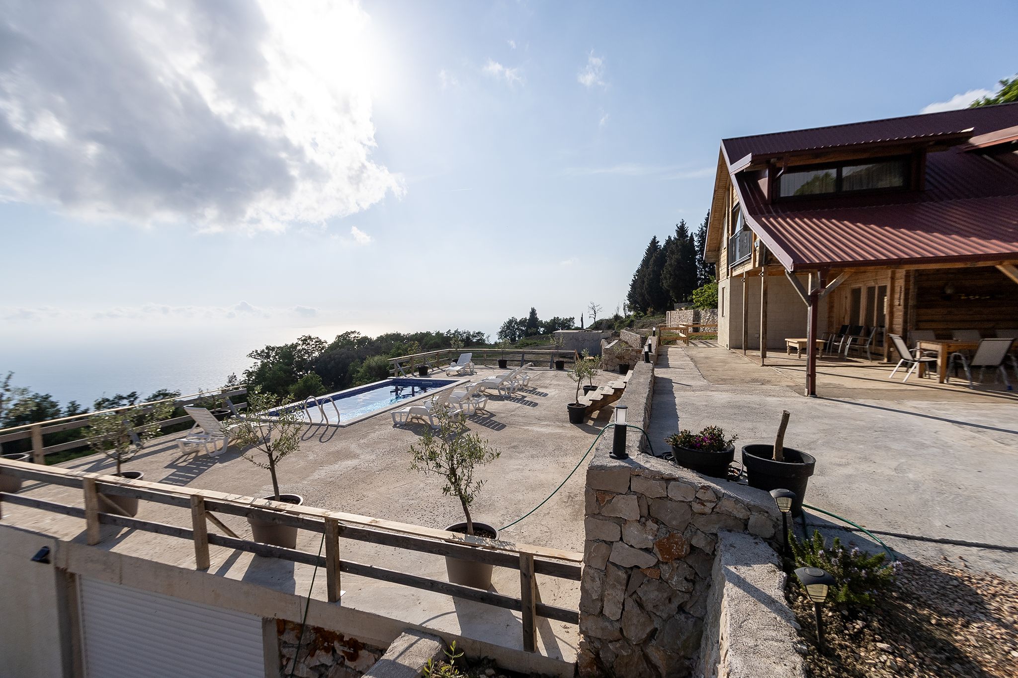 Pool deck sea view